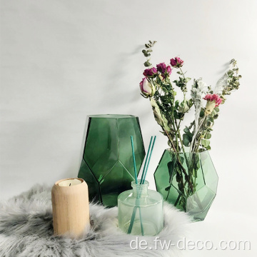 Großes quadratisches Vase -Vase -Glas mit dickem Boden